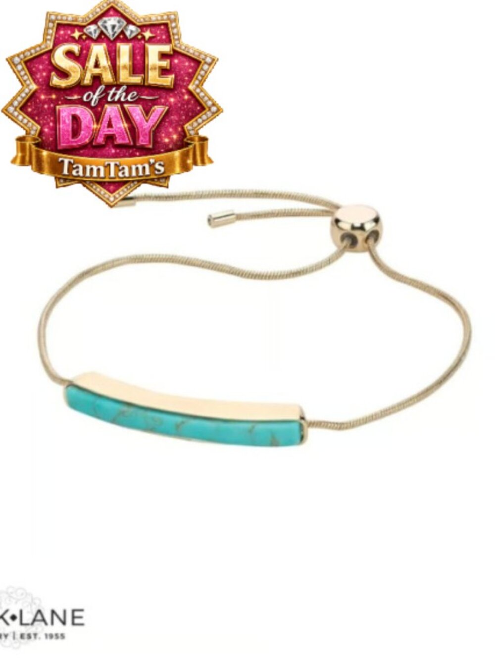 Park Lane Kai Turquoise Gold Tone Adjustable Slide Bracelet